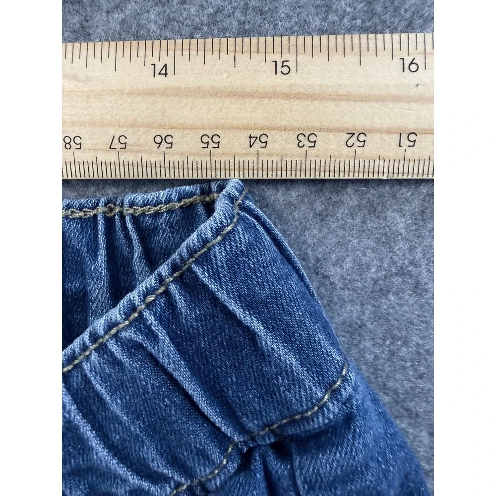 Jolie & Joy Jeans Womens 14 Blue Flare Pull On Denim Pants Frayed Hem X5F0021D